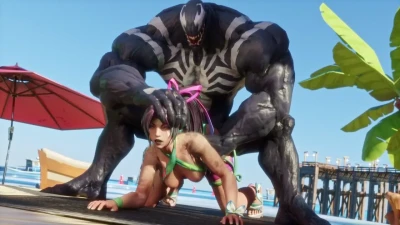 Venom & Psylocke - Used on the Beach Front