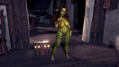 Curvy low-level goblin begs take her into youre party as obedient servant